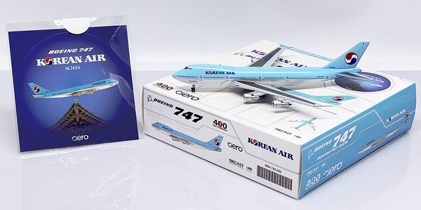 BigBird400 Korean Air Boeing 747-200B Reg: HL7454 With Antenna and Dedicated Sticker BB4-742-002 1:400