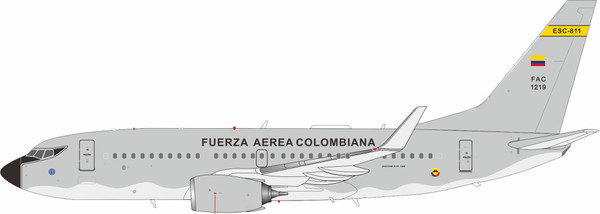 Inflight200 Colombia Air Force Boeing 737-732 FAC1219 with stand IF737COL1219 1:200