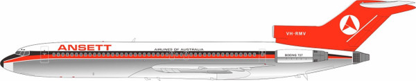 Inflight200 Ansett Airlines of Australia Boeing 727-200 VH-RMV Polished with stand IF722AN1024P 1:200