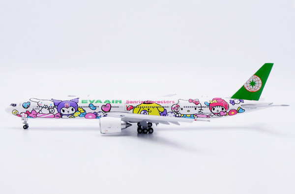 JC Wings Eva Air Boeing 777-300ER "Lolly Jet" Reg: B-16740 "Flaps Down" With Stand SA4087A 1:400