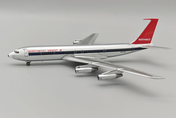 B-Models Northwest Orient Airlines Boeing 707-351C N373US Polished with stand B-707-NW-373P 1:200