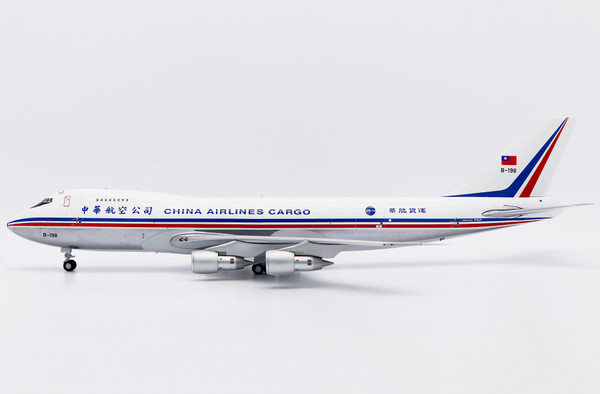 JC Wings China Airlines Cargo Boeing 747-200F "OC, Polished" Reg: B-198 With Stand XX20535 Scale 1:200