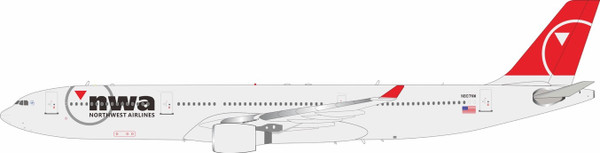 B-Models Northwest Airlines Airbus A330-323 N807NW with stand B-333-807 Scale 1:200