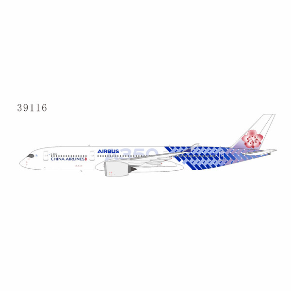 NG Models China Airlines A350-900 Reg: B-18918 Carbon fiber livery 39116 Scale 1:400