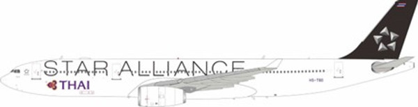 B-Models Star Alliance (Thai Airways) Airbus A330-343 HS-TBD with stand B-333-TG-TBD Scale 1:200