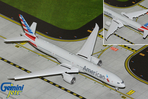 Gemini Jets American Airlines B777-300ER Reg: N722AN flaps down GJAAL2303F Scale 1:400