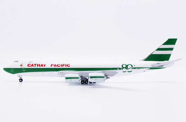 JC Wings Cathay Pacific Boeing 747-8F "80th Anniversary" Reg: B-LJE With Antenna + Stand SA4115 Scale 1:400