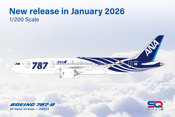 SQ Wings All Nippon Airways B787-8 JA802A Special Delivery Livery L2135 Scale 1:200