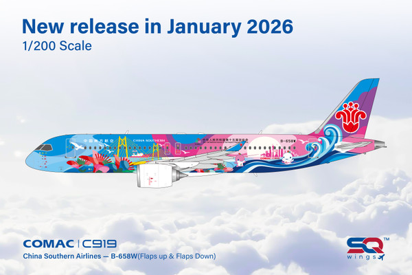 SQ Wings China Southern Airlines C919 B-658W 15th National Games – Vibrant Bay Area L2291FD Scale 1:200