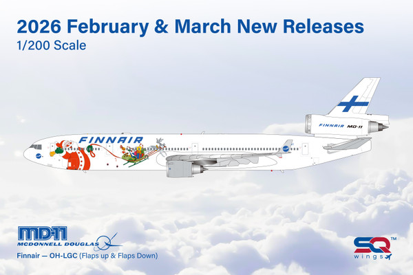 SQ Wings Finnair MD-11 Reg: OH-LGC "Santa Claus"/"Flaps Down" L2233FD Scale 1:200