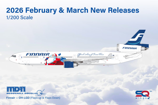 SQ Wings Finnair MD-11 Reg: OH-LGD "Official Airline of Santa Claus" livery L2232 Scale 1:200
