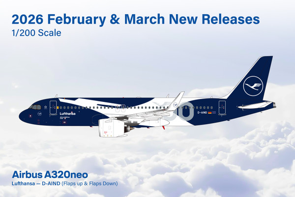 SQ Wings Lufthansa A320neo Reg: D-AIND "Lufthansa 100th Anniversary" L2353 Scale 1:200
