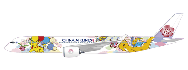 JC Wings China Airlines Airbus A350-900XWB "Pikachu Jet" Reg: B-18916 With Stand SA2109 Scale 1:200