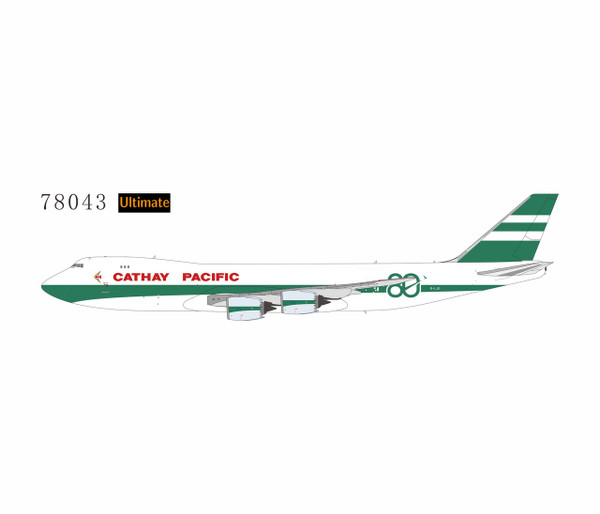 NG Model Ultimate Cathay Pacific Airways Boeing 747-8F Reg: B-LJE 80 Years Anniversary Retro Livery; with luxurious package with stand 78043 1:400