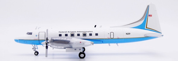 JC Wings FAA - Federal Aviation Administration Convair CV-580 Reg: N39 XX20553 1:200 With Stand