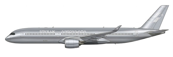 JC Wings Starlux Airlines Airbus A350-1000 "Airsorayama Silver" Reg: B-58553 EW435K003 1:400 With Antenna