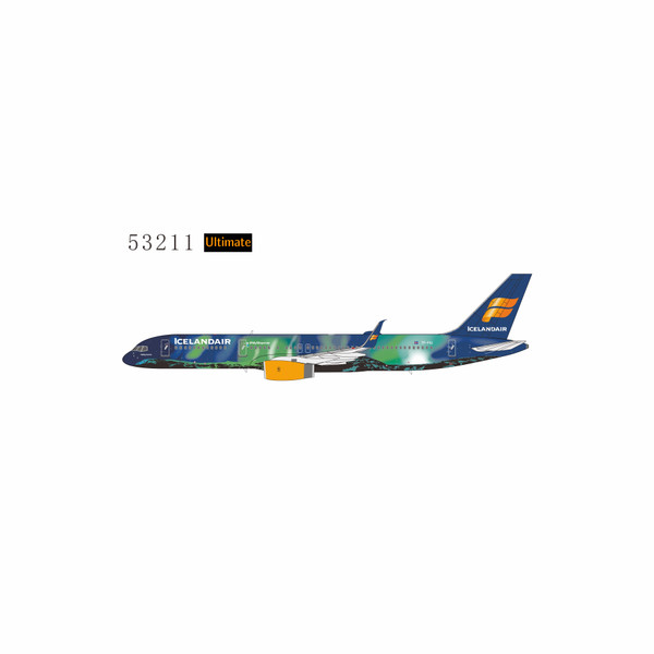 NG Model Ultimate Icelandair Boeing 757-200 Reg: TF-FIU Aurora (Northern Lights); Luxurious Packaging with stand 53211 1:400