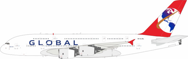 InFlight200 Global Airlines (Hi Fly Malta) Airbus A380-841 Reg: 9H-GLOBL IF3803L0726 1:200 with stand