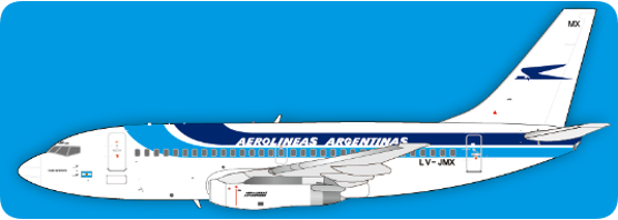 Jet-X Aerolineas Argentinas B737-200 Reg: LV-JMX JX024-2-023 Scale 1:200