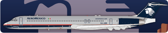 Jet-X AeroMexico MD-88 Polished Reg: XA-AMS JX024-2-004 Scale 1:200