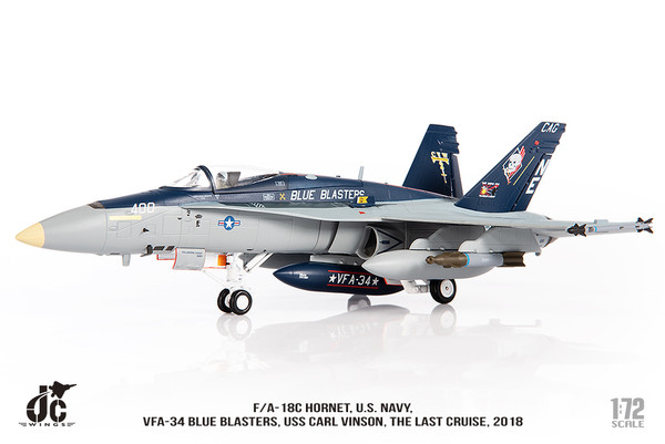 F/A-18C Hornet, U.S. NAVY, VFA-34 Blue Blasters, The Last Cruise, 2018, 165403 JCW-72-F18-018 Scale 1:72