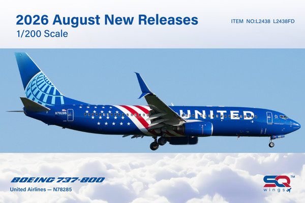 SQ Wings United Airlines Boeing 737-800 Reg: N78285 "America250/"Flaps Down"" (Flaps Down) L2438FD 1:200