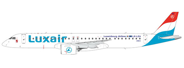 JC Wings Luxair Embraer E190-E2 Reg: LX-LEA LH2581 1:200 With Stand