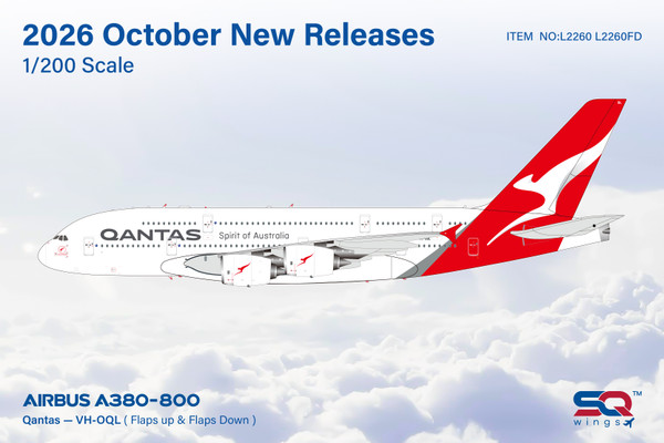 SQ Wings Qantas Airbus A380 Reg: VH-OQL L2260 1:200