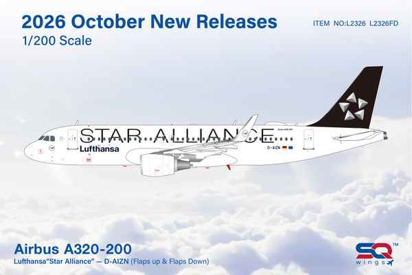 SQ Wings Lufthansa Airbus A320 Reg: D-AIZN "Star Alliance" L2326 1:200
