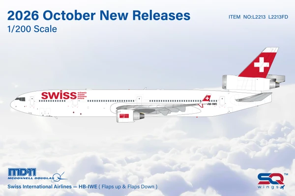 SQ Wings SWISS McDonnell Douglas MD-11 Reg: HB-IWE "Flaps Down" (Flaps Down) L2213FD 1:200
