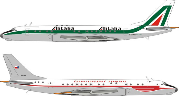 Alitalia (CSA) Tupolev Tu-104A I-DIWN / OK-NDF RETRO4002 Scale 1:400