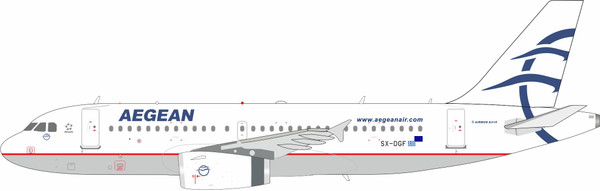 InFlight200 Aegean Airlines Airbus A319 Reg: SX-DGF with stand IF319NA0726 1:200