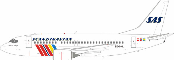 InFlight200 SAS Scandinavian Airlines Boeing 737-500 Reg: SE-DNL with stand IF735SK1126 1:200