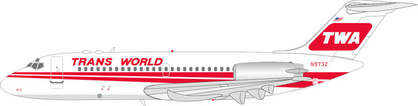 InFlight200 TWA Trans World Airlines McDonnell Douglas DC-9-15 Reg: N973Z with stand IF915TW1026 1:200
