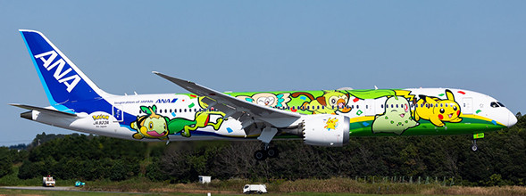 JC Wings ANA - All Nippon Airways Boeing 787-9 "Pokémon Jet Green" Reg: JA923A SA2128A 1:200 With Stand