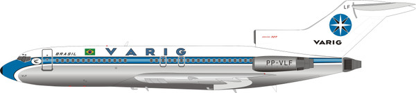 Inflight200 Varig Boeing 727-100 PP-VLF Polished   IF721VR0319P 1:200