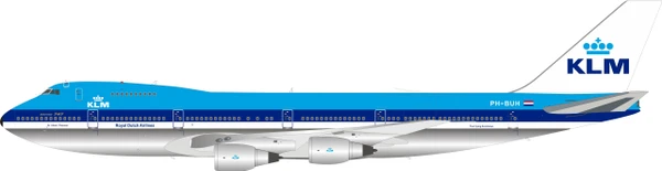 Inflight200 KLM - Royal Dutch Airlines Boeing 747-200 PH-BUH Polished IF742KLM-100-1P 1:200