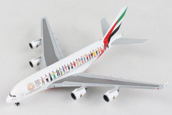 HERPA EMIRATES A380 HE534352 1:500 YEAR OF TOLERANCE