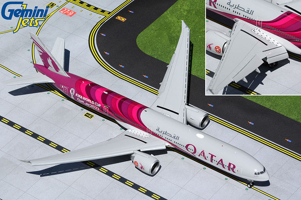 Gemini200 Qatar Airways B777-300ER "FIFA World Cup 2022" flaps down A7-BEB G2QTR972F 1:200