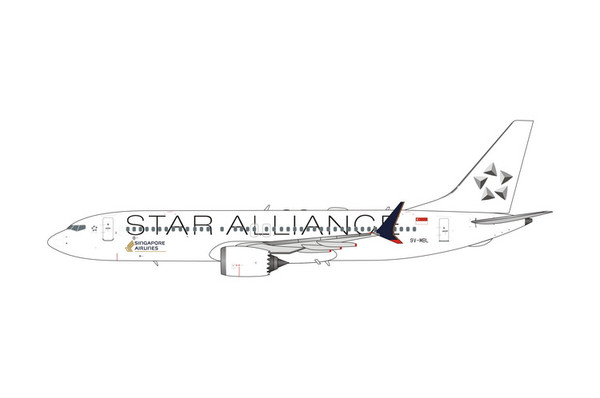 Phoenix Model Singapore Airlines B737 MAX 8 9V-MBL "Star Alliance" PH4SIA2264 1:400