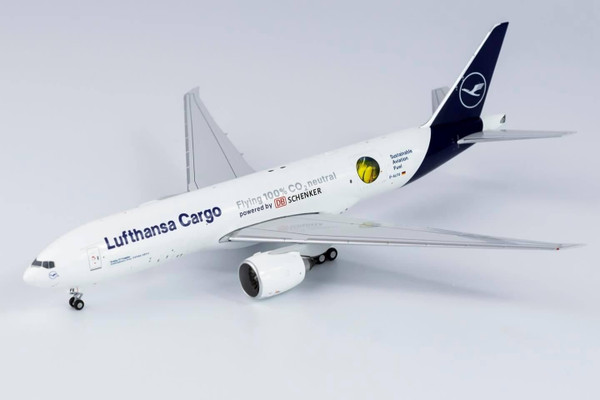 NG Model Lufthansa Cargo with "Flying 100% CO? neutral" sticker 777F D-ALFG 72006 1:400