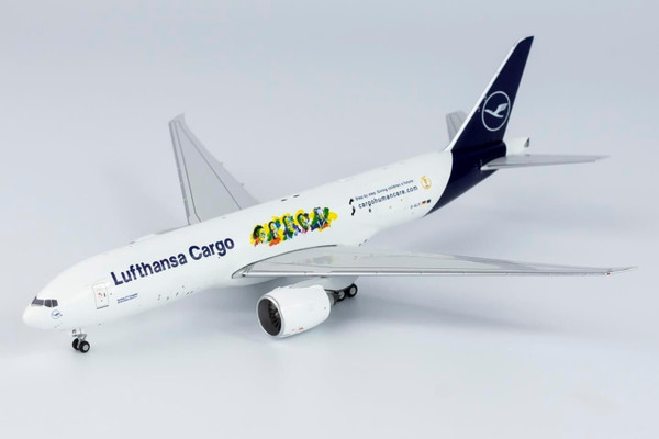 NG Model Lufthansa Cargo with "Cargo Human Care" sticker 777F D-ALFI 72007 1:400