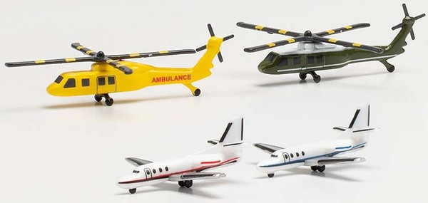 HERPA HELICOPTER/BIZJET SET (2+2) HE535939 1:500