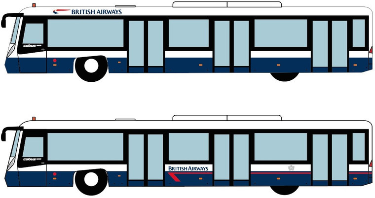 Airport Bus Set, British Airways, 4pcs per box (1:400)