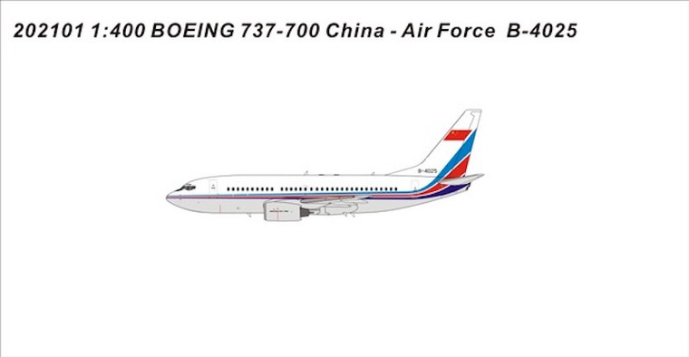 China Air Force B737-700 PLAAF, B-4025, 1:400