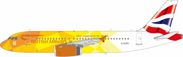 Inflight200 British Airways Airbus A319-131 G-EUPC with coin and stand ARDBA07 1:200