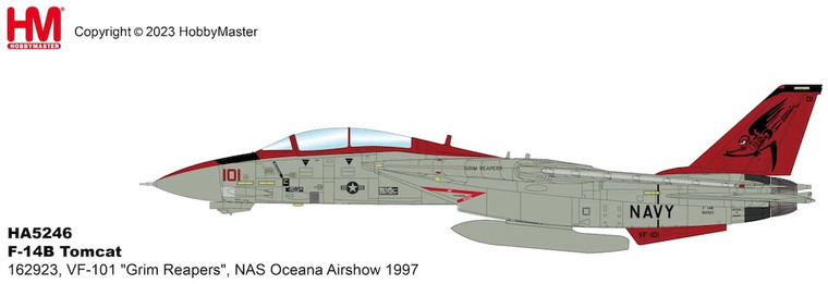 Hobby Master F-14B Tomcat Die Cast Model VF-101 “Grim Reapers”, NAS Oceana Airshow, 1997 HA5246W 1:72