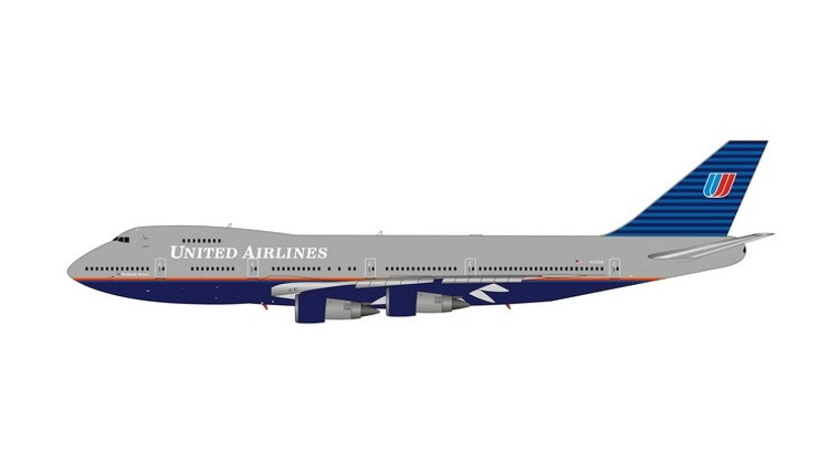 Phoenix United Airlines Boeing 747-200 N161UA Battleship Grey Livery PH04533 1:400