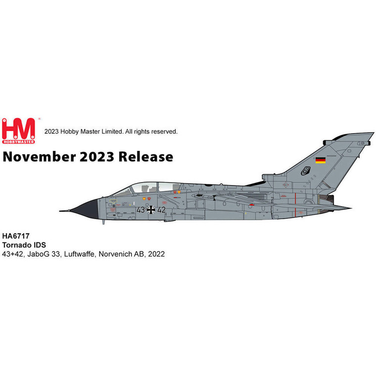 Hobby Master Tornado IDS JaboG 33, Luftwaffe, Norvenich AB, 2022 HA6717W 1:72
