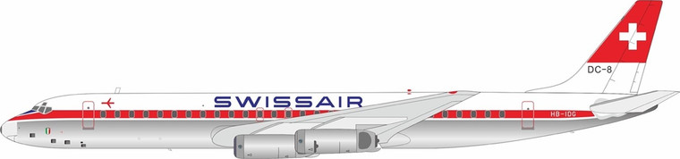 SWISSAIR DC8-62 HB-IDG with stand B-862-IDG-P 1:200